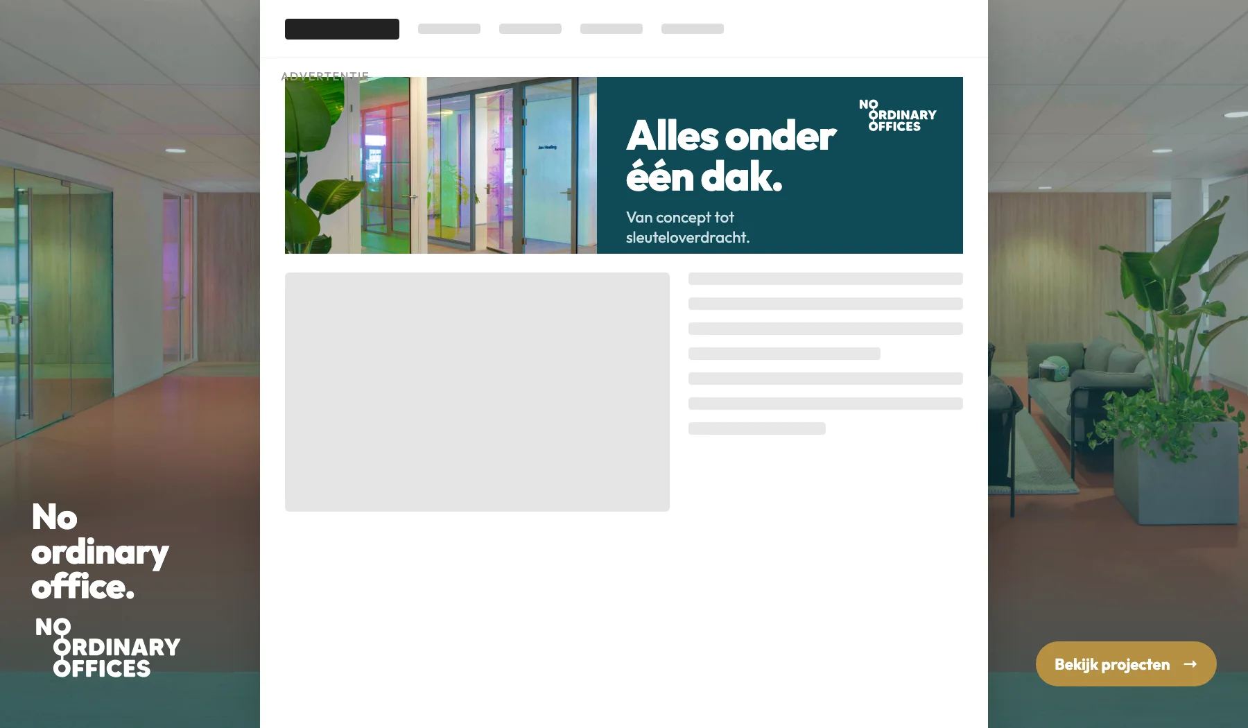 Homepage takeover on a news site with skins and billboard