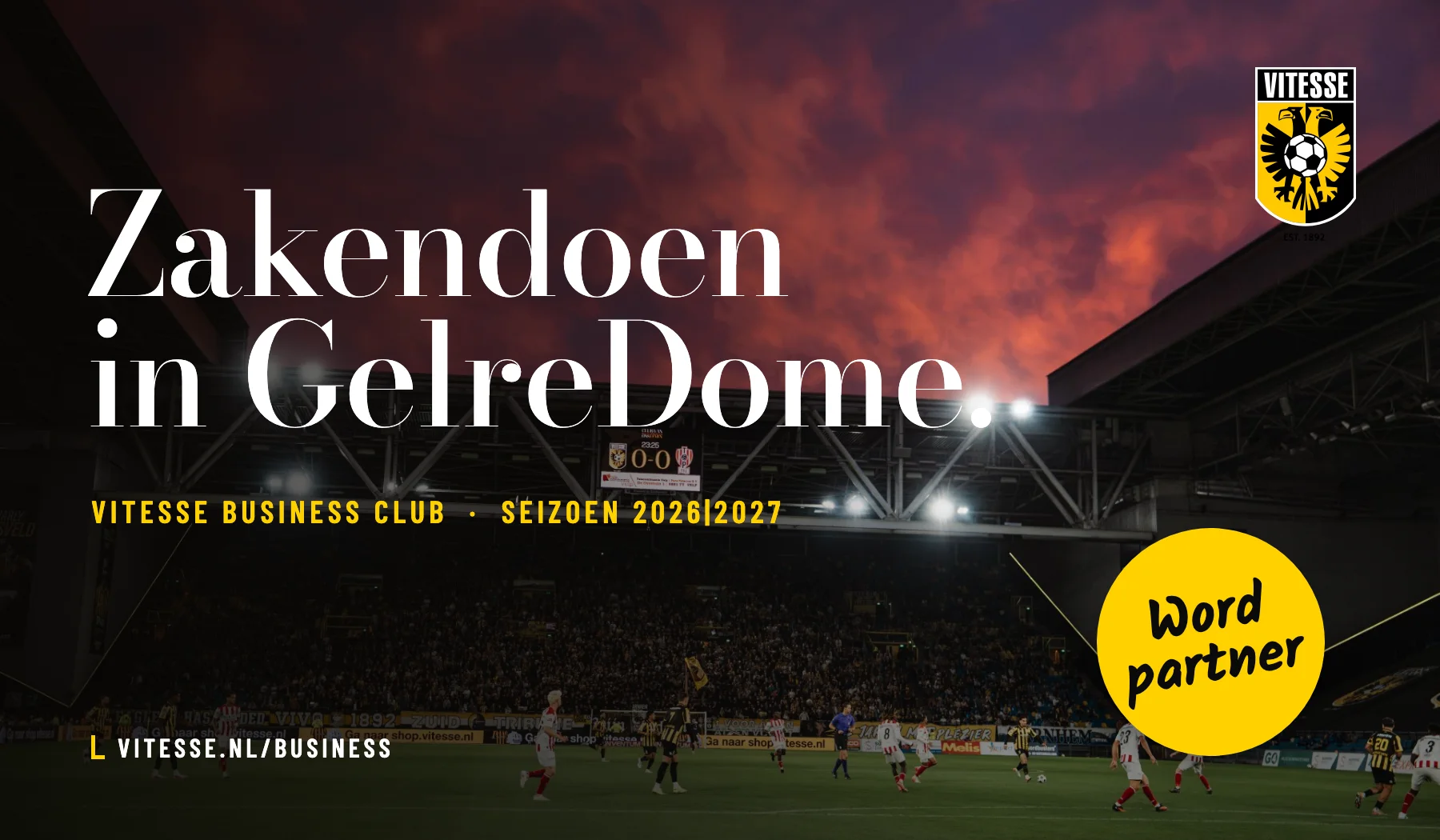 Wide LinkedIn image: Zakendoen in GelreDome, Vitesse Business Club