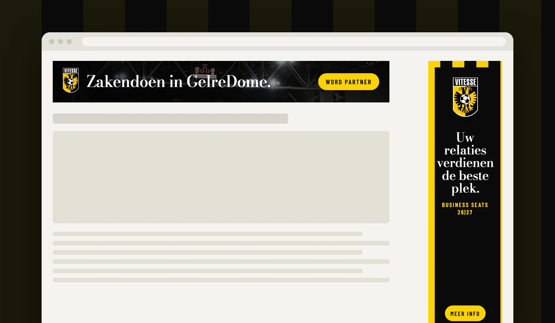 Display banners on a news site: leaderboard and skyscraper